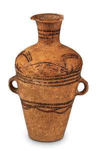 羽纹双耳彩陶罐 &nbsp;&nbsp;&nbsp;马家窑文化