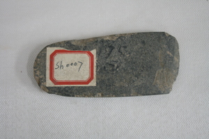 1231         石斧
一般文物    新石器时代
长9.4、、宽5.4、高2.2、重0.2